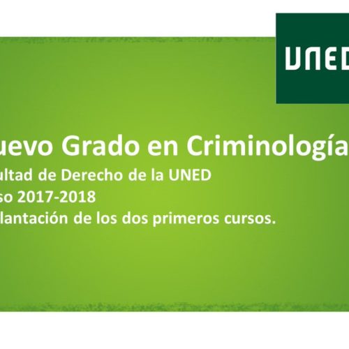 Grado en Criminología. Curso 2019-2020: 1º, 2º, 3º  y 4º curso