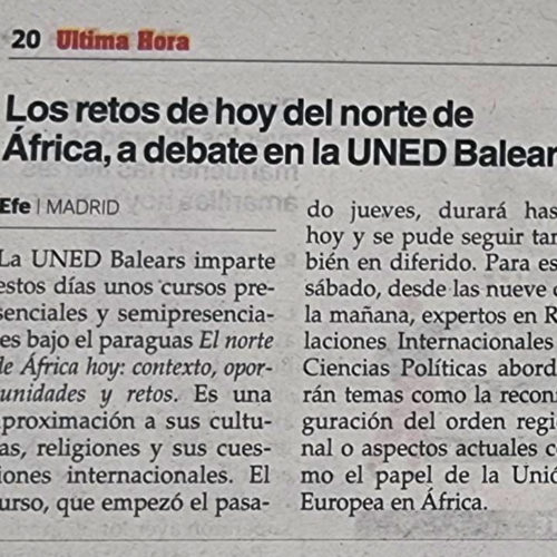 Los retos de hoy del norte de África, a debate en la UNED Balears